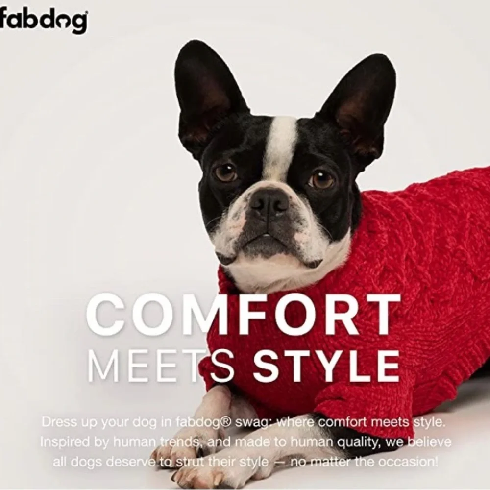 Fabdog Chunky Turtleneck Dog Sweater 8”- MSRP $48